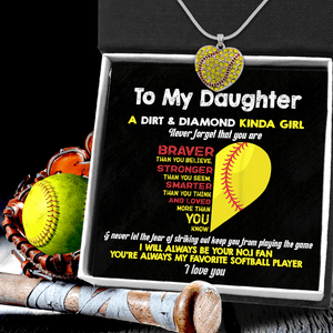 New Softball Heart Necklace - Softball - To My Daughter - You Are Always My Favorite Softball Player - Gnep17025