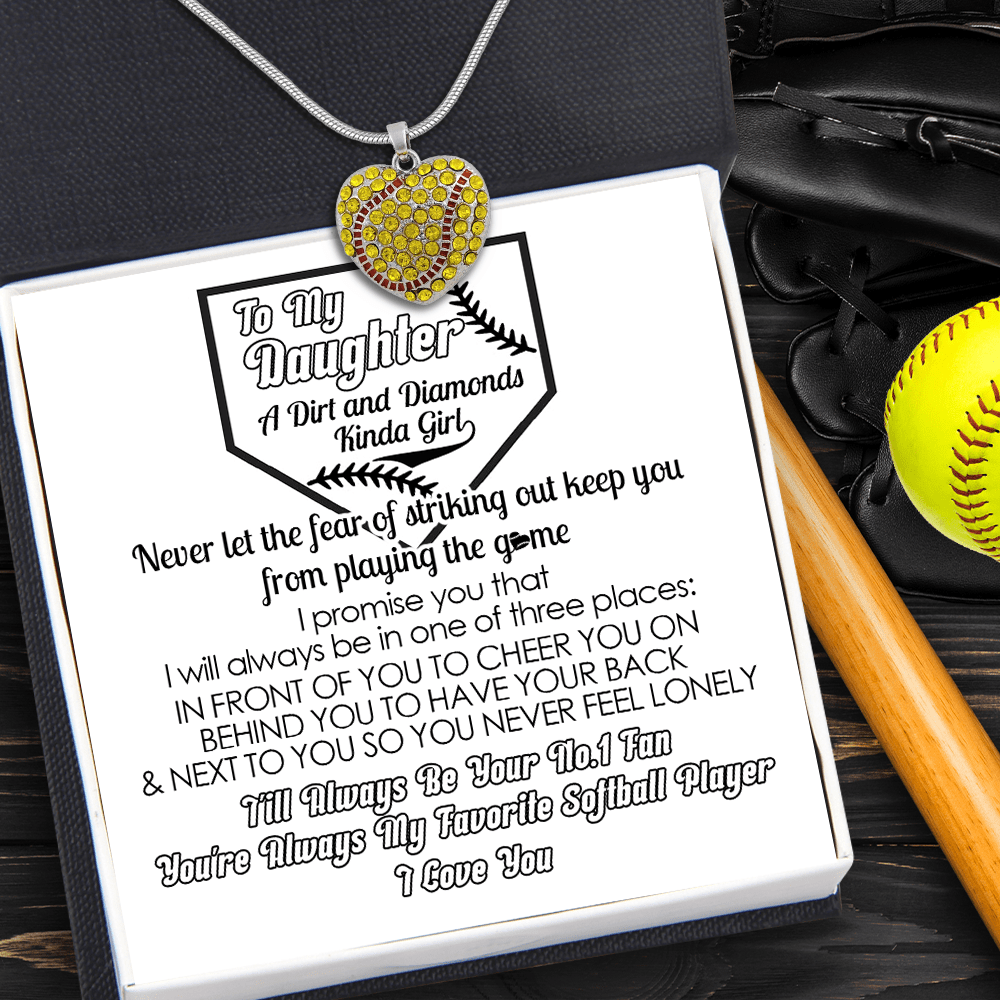 New Softball Heart Necklace - Softball - To My Daughter - You Are Always My Favorite Softball Player - Gnep17026