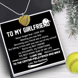 New Softball Heart Necklace - Softball - To My Girlfriend - Falling In Love With You Was Out Of My Control - Gnep13008