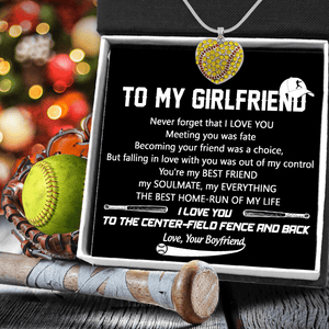 New Softball Heart Necklace - Softball - To My Girlfriend - Falling In Love With You Was Out Of My Control - Gnep13008