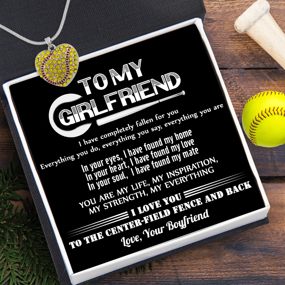 New Softball Heart Necklace - Softball - To My Girlfriend - You Are My Life, My Inspiration - Gnep13003