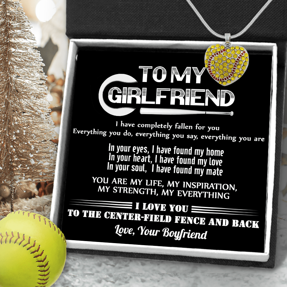 New Softball Heart Necklace - Softball - To My Girlfriend - You Are My Life, My Inspiration - Gnep13003