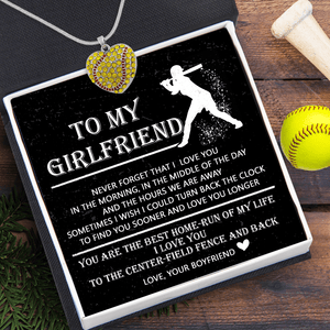 New Softball Heart Necklace - Softball - To My Girlfriend - You Are The Best Home-run Of My Life - Gnep13004
