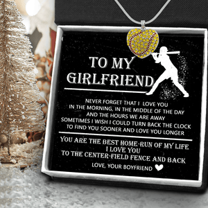 New Softball Heart Necklace - Softball - To My Girlfriend - You Are The Best Home-run Of My Life - Gnep13004