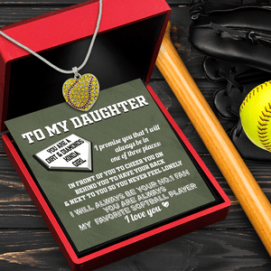 New Softball Heart Necklace - Softball - To My Granddaughter - I Will Alaways Be Your No.1 Fan - Gnep23016