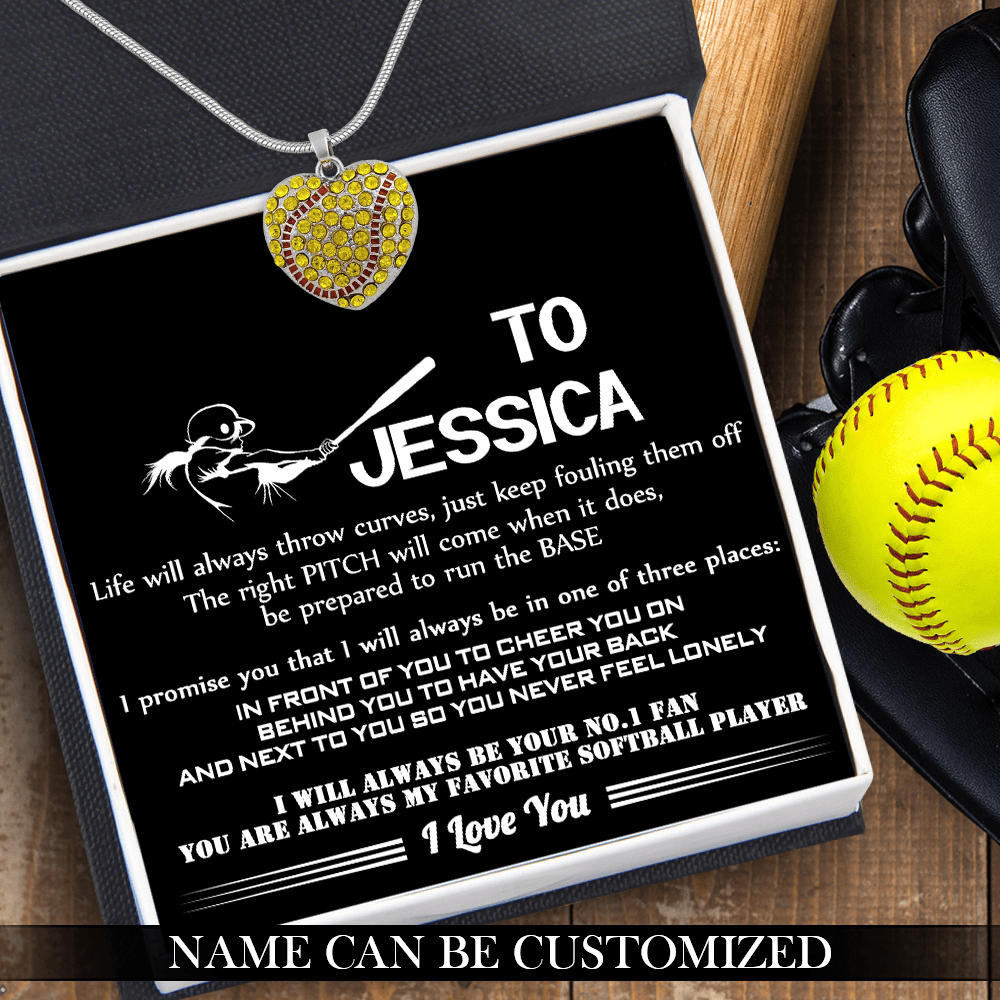 New Softball Heart Necklace - Softball - To My Granddaughter - I Will Always Be Your No.1 Fan - Gnep23004