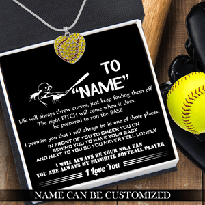 New Softball Heart Necklace - Softball - To My Granddaughter - I Will Always Be Your No.1 Fan - Gnep23004