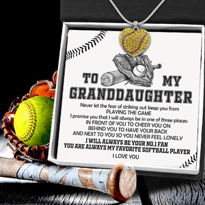 New Softball Heart Necklace - Softball - To My Granddaughter - I Will Always Be Your No.1 Fan - Gnep23009