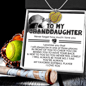 New Softball Heart Necklace - Softball - To My Granddaughter - I Will Always Behind You To Have Your Back - Gnep23010