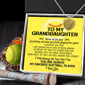 New Softball Heart Necklace - Softball - To My Granddaughter - The Right Pitch Will Come When It Does, Be Prepared To Run The Base - Gnep23013