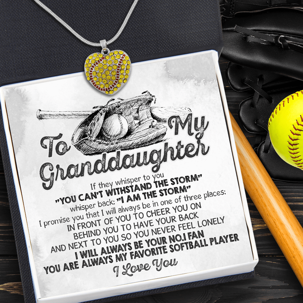 New Softball Heart Necklace - Softball - To My Granddaughter - You Are Always My Favorite Softball Player - Gnep23008