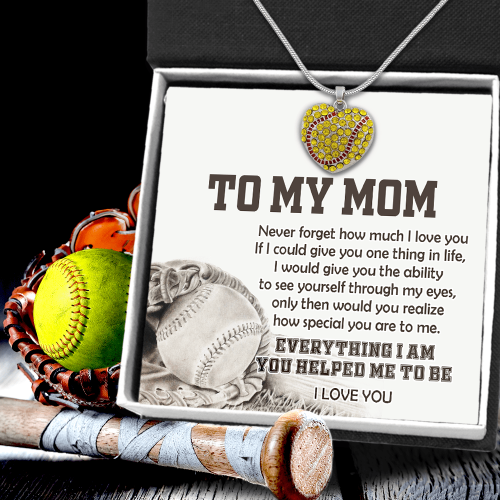 New Softball Heart Necklace - Softball - To My Mom - How Special You Are To Me - Gnep19014