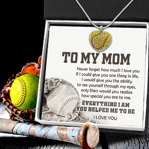 New Softball Heart Necklace - Softball - To My Mom - How Special You Are To Me - Gnep19014