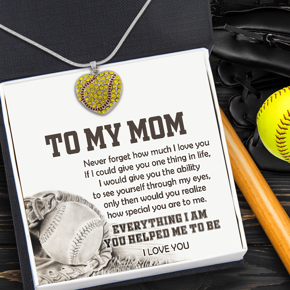 New Softball Heart Necklace - Softball - To My Mom - How Special You Are To Me - Gnep19014