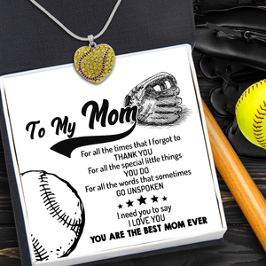 New Softball Heart Necklace - Softball - To My Mom - Thank You For All The Special Little Things - Gnep19015