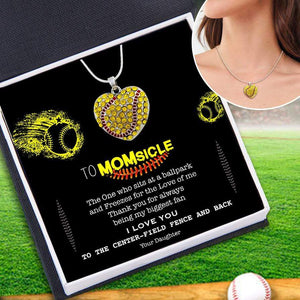 New Softball Heart Necklace - Softball - To My Mom - Thank You For Always Being My Biggest Fan - Gnep19005