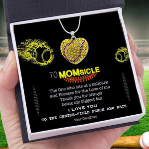 New Softball Heart Necklace - Softball - To My Mom - Thank You For Always Being My Biggest Fan - Gnep19005