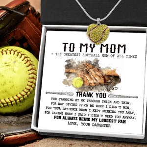 New Softball Heart Necklace - Softball - To My Mom - The Greatest Softball Mom Of All Times - Gnep19012