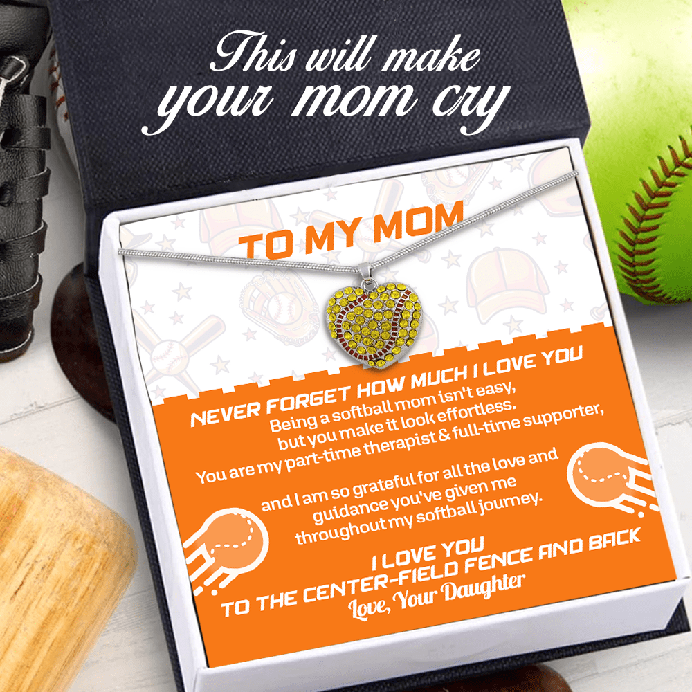 New Softball Heart Necklace - Softball - To My Mom - You Are My Part-time Therapist And Full-time Supporter - Gnep19023