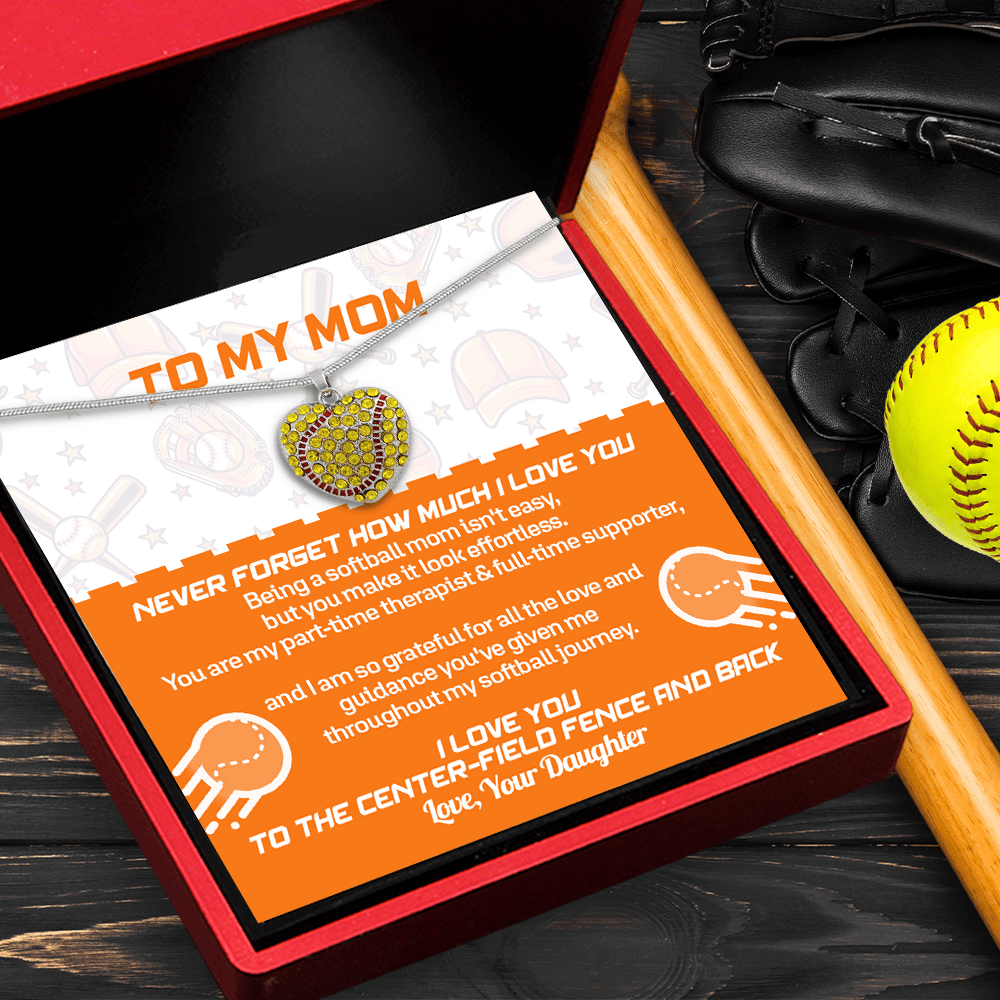 New Softball Heart Necklace - Softball - To My Mom - You Are My Part-time Therapist And Full-time Supporter - Gnep19023