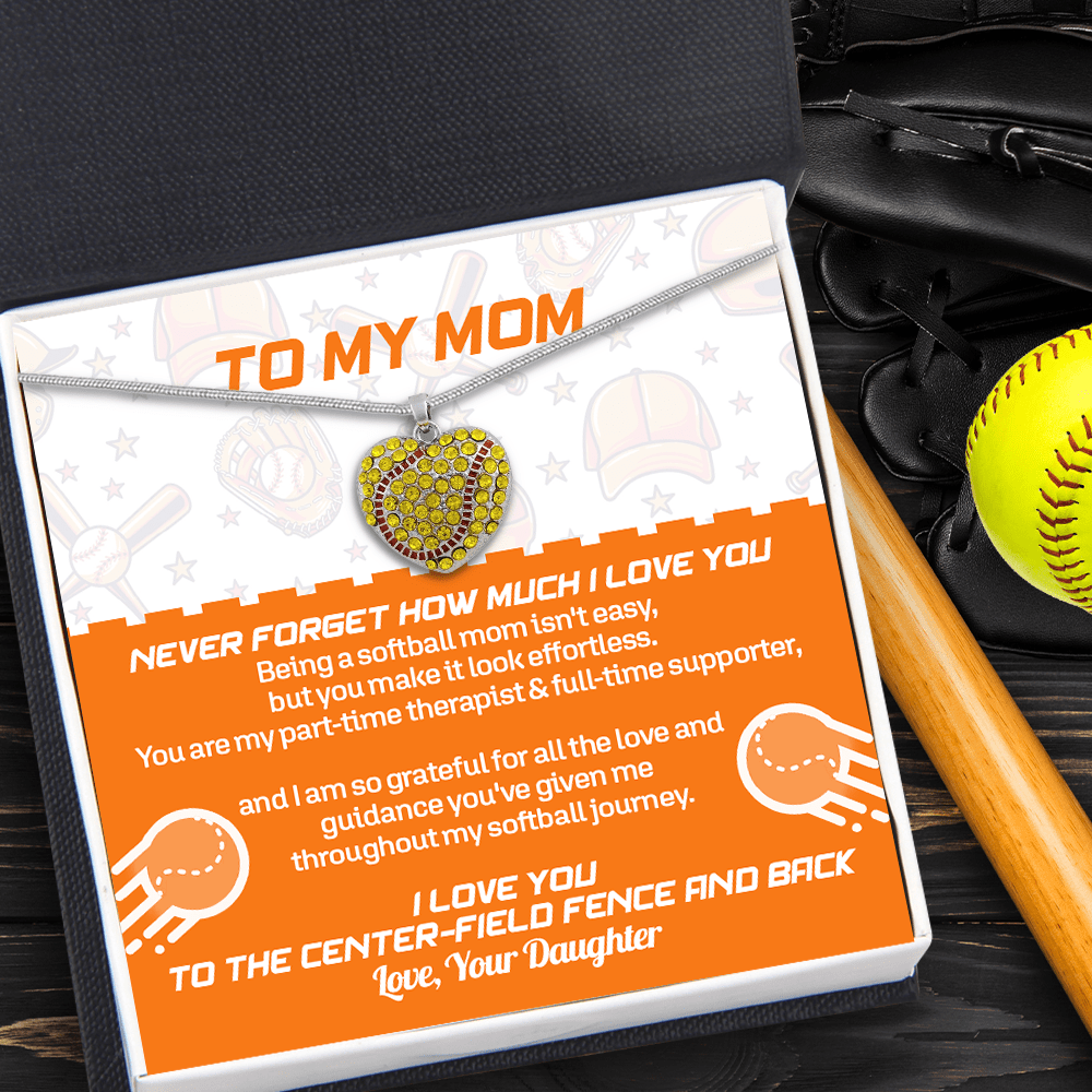 New Softball Heart Necklace - Softball - To My Mom - You Are My Part-time Therapist And Full-time Supporter - Gnep19023
