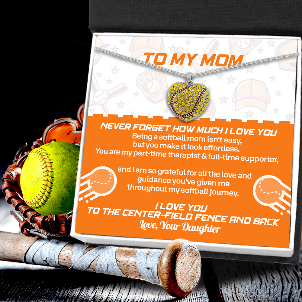 New Softball Heart Necklace - Softball - To My Mom - You Are My Part-time Therapist And Full-time Supporter - Gnep19023