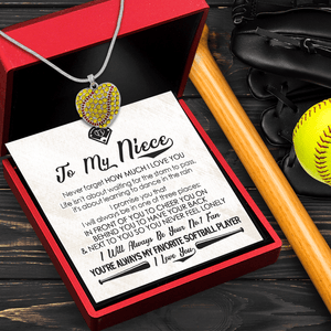 New Softball Heart Necklace - Softball - To My Niece - Life Isn't About Waiting For The Storm To Pass - Gnep23015