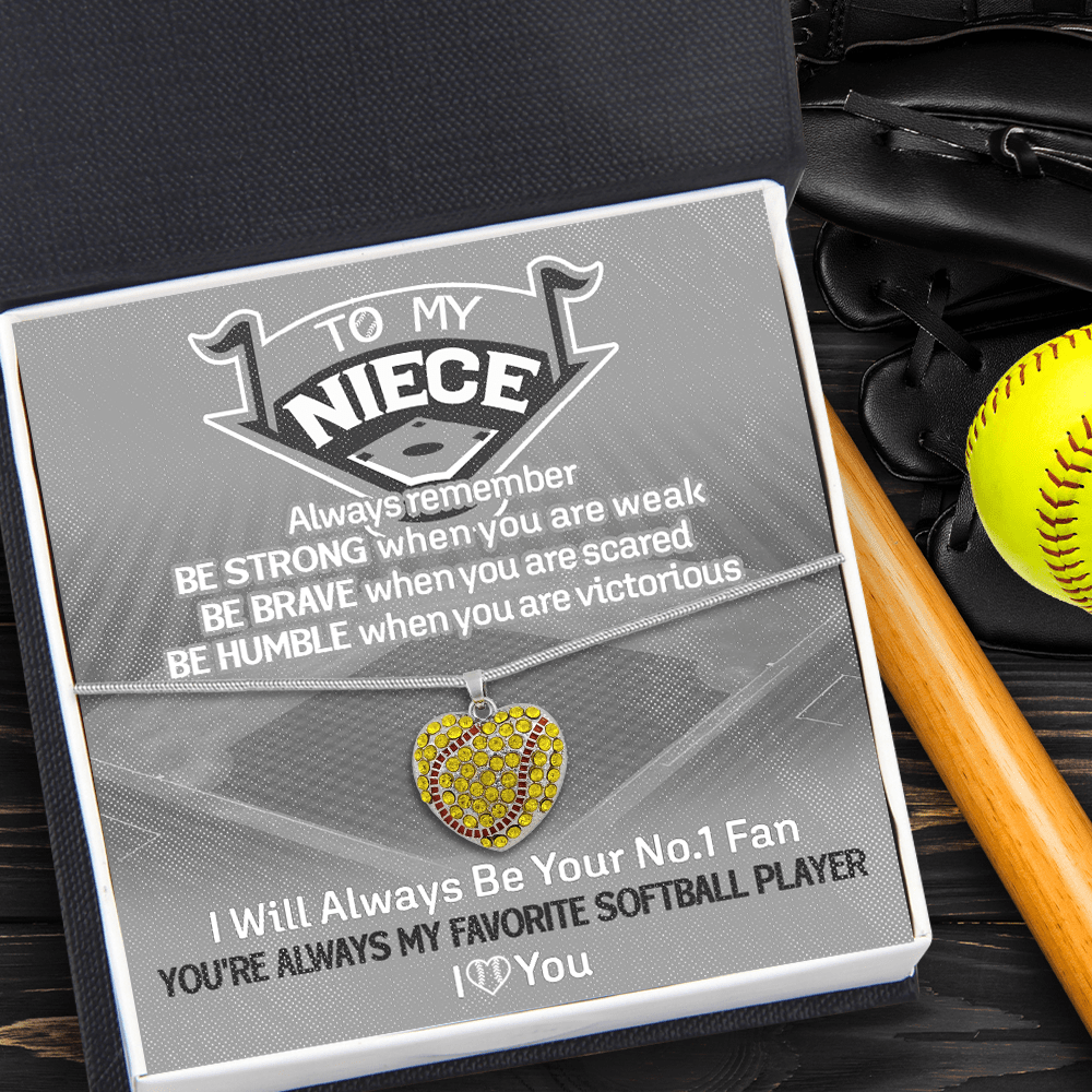 New Softball Heart Necklace - Softball - To My Niece - You Are Always My Favorite Softball Player - Gnep28001