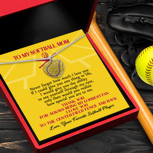 New Softball Heart Necklace - Softball - To My Softball Mom - Thank You For Always Being My Loudest Fan - Gnep19020