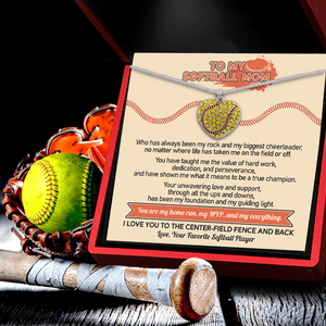 New Softball Heart Necklace - Softball - To My Softball Mom - You Are My Home Run, My Mvp, And My Everything - Gnep19019