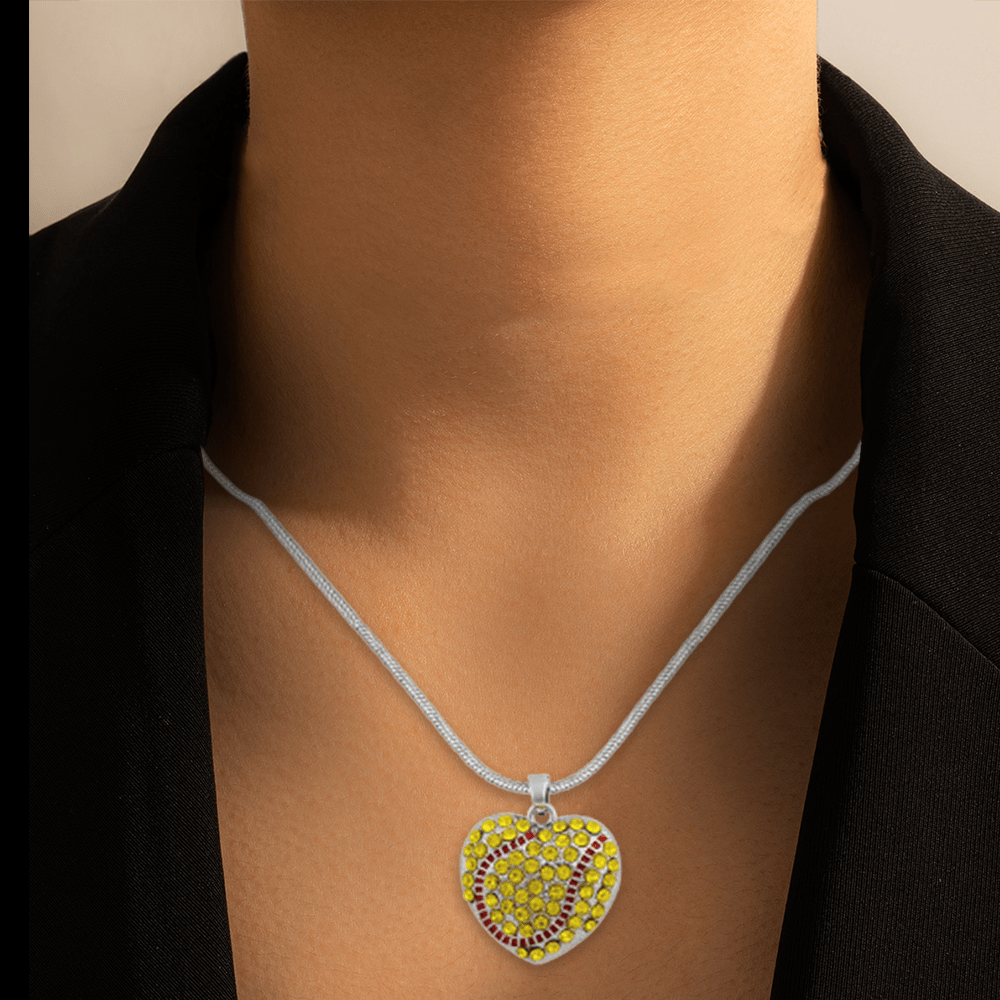 New Softball Heart Necklace -  To My Daughter - From Mom - I Promise You That I Will Always Behind You - Gnep17005