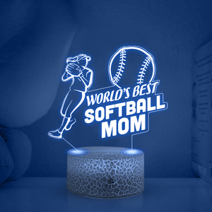 Night Led Light - Softball - To Mom - World's Best Softball Mom - Glcb19003