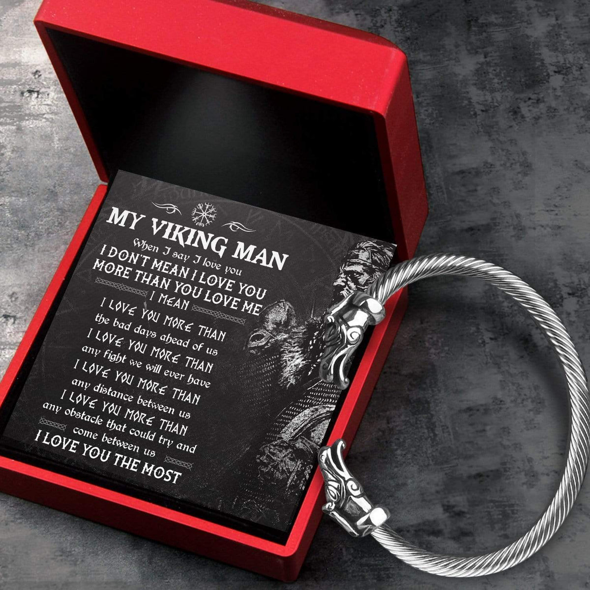 Norse Dragon Bracelet - Viking - My Viking Man - I Love You The Most - Gbzi26001