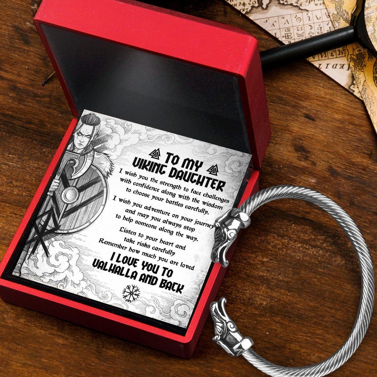 Norse Dragon Bracelet - Viking - To My Daughter - I Love You To Valhalla And Back - Gbzi17003