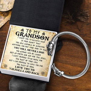 Norse Dragon Bracelet - Viking - To My Grandson - You Will Never Lose - Gbzi22001
