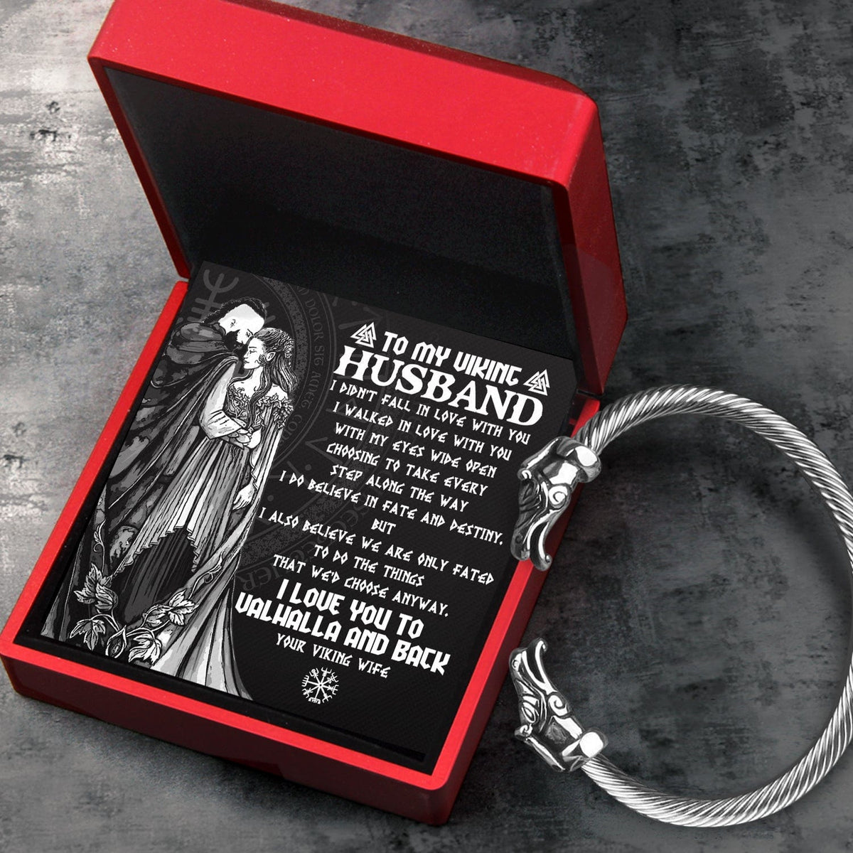 Norse Dragon Bracelet - Viking - To My Husband - I Love You To Valhalla And Back -  Gbzi14003