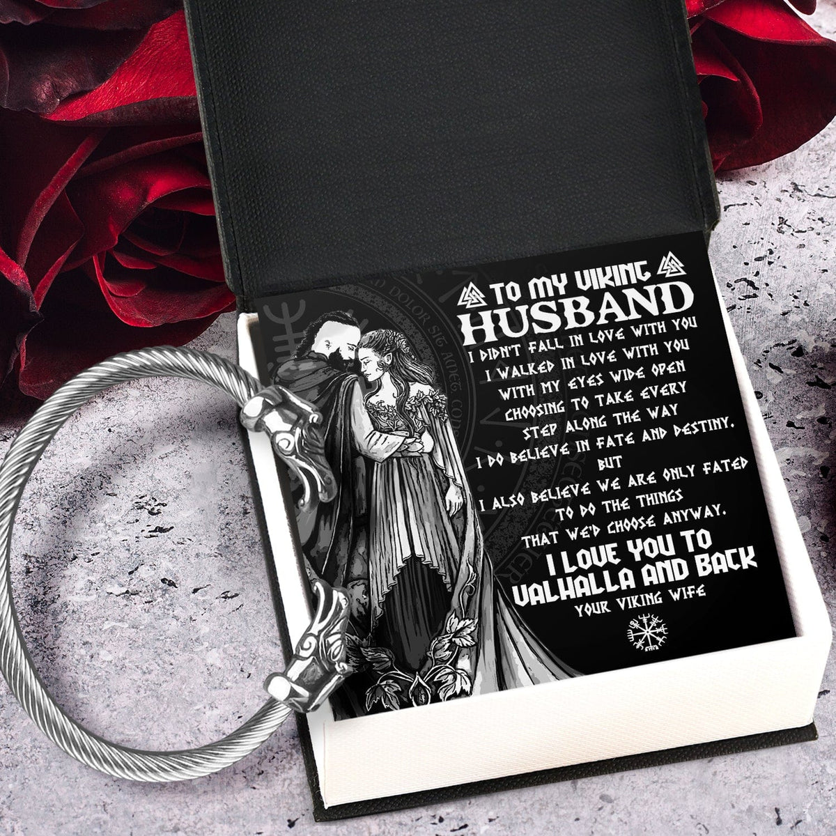 Norse Dragon Bracelet - Viking - To My Husband - I Love You To Valhalla And Back -  Gbzi14003