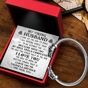 Norse Dragon Bracelet - Viking - To My Husband - You Are My Home -  Gbzi14001