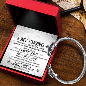 Norse Dragon Bracelet - Viking - To My Man - Brave As Ragnar - Gbzi26002