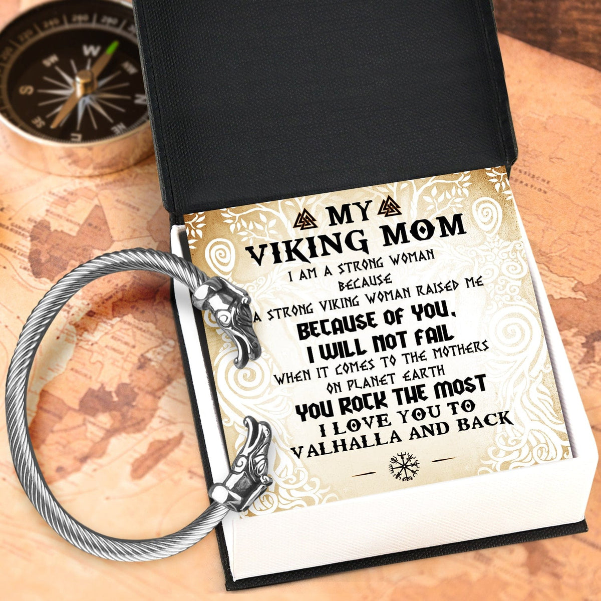 Norse Dragon Bracelet - Viking - To My Mom - I Love You To Valhalla & Back  - Gbzi19001