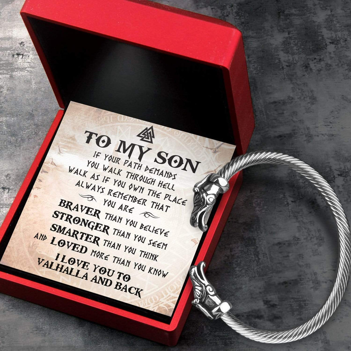 Norse Dragon Bracelet - Viking - To My Son - Braver Than You Believe - Gbzi16003