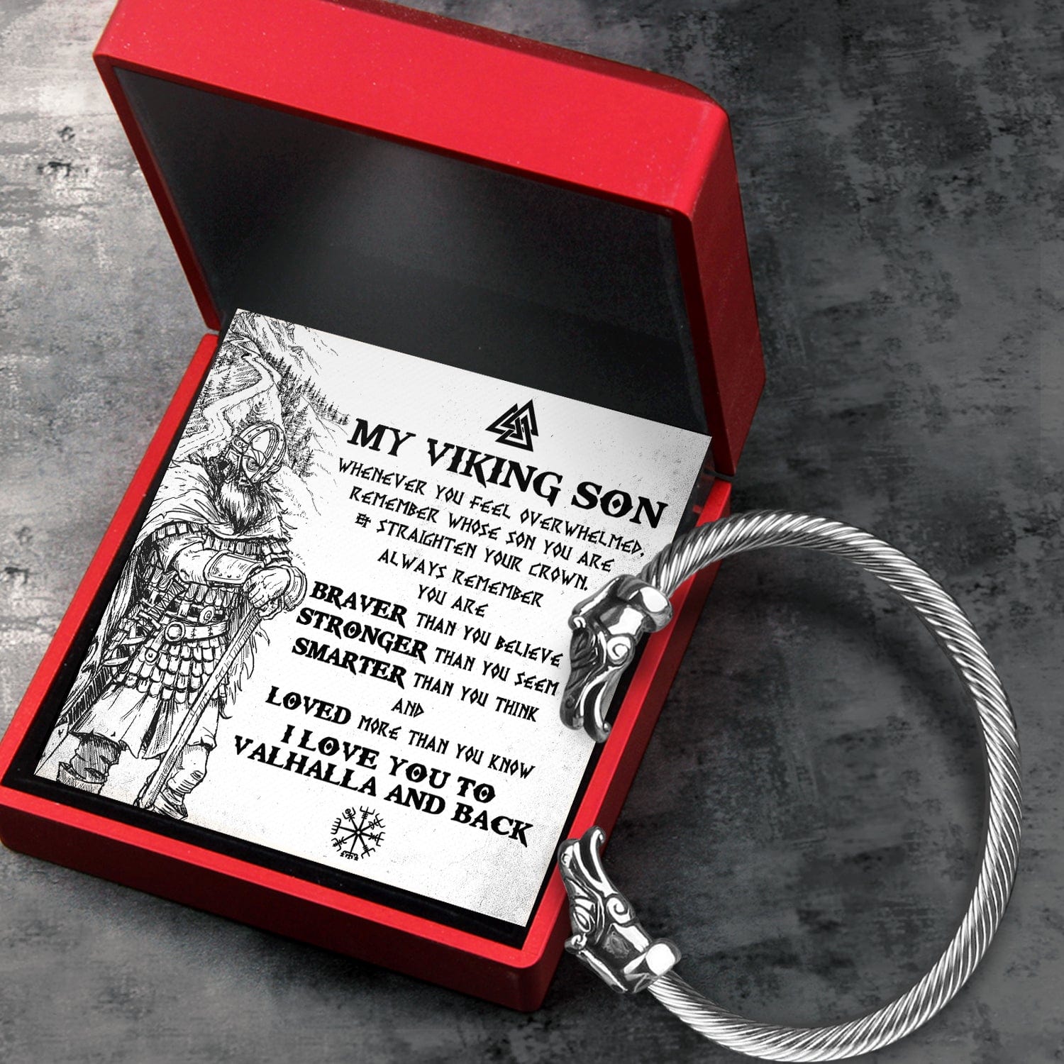 Norse Dragon Bracelet - Viking - To My Son - I Love You To Valhalla And Back - Gbzi16005