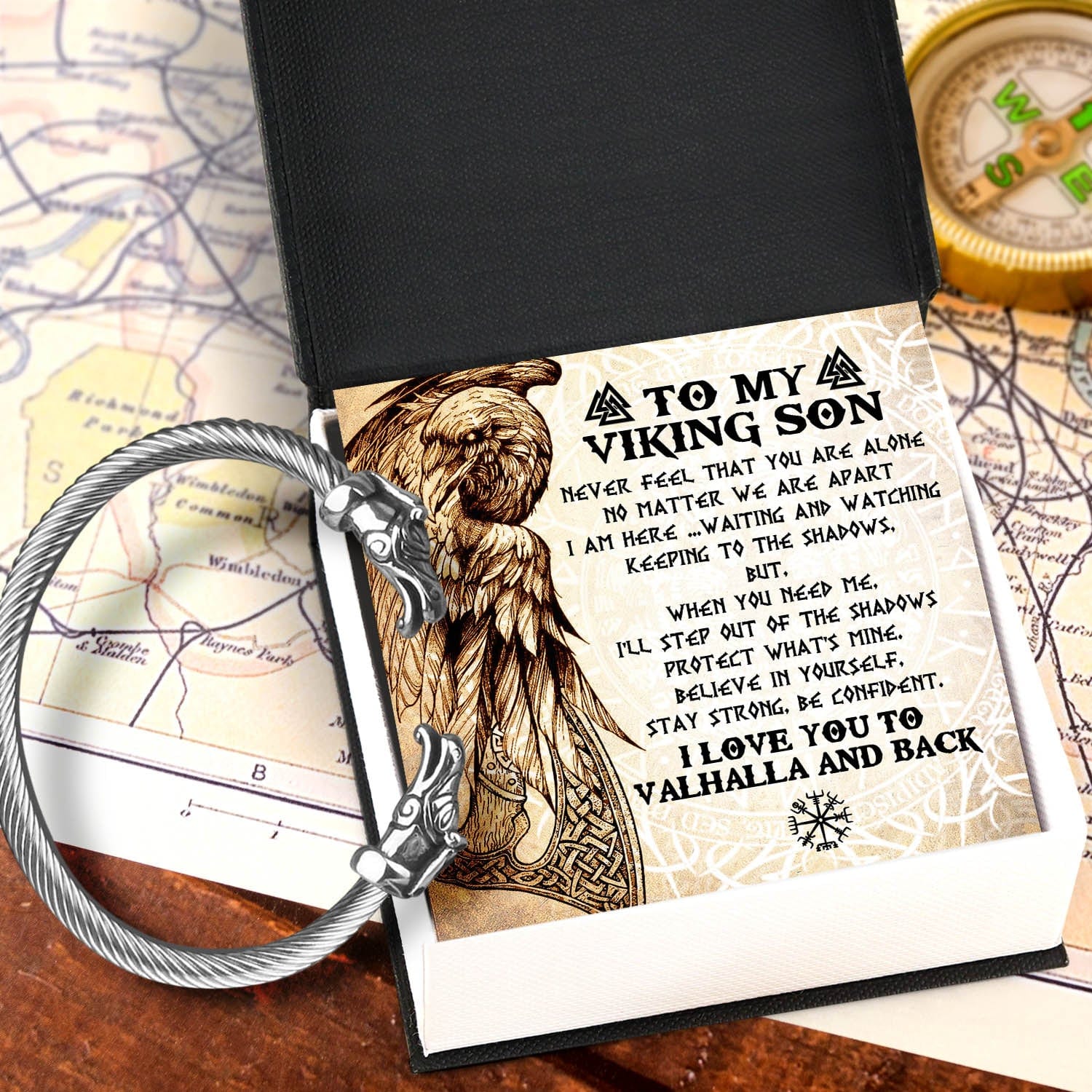 Norse Dragon Bracelet - Viking - To My Son - I Love You To Valhalla And Back - Gbzi16006