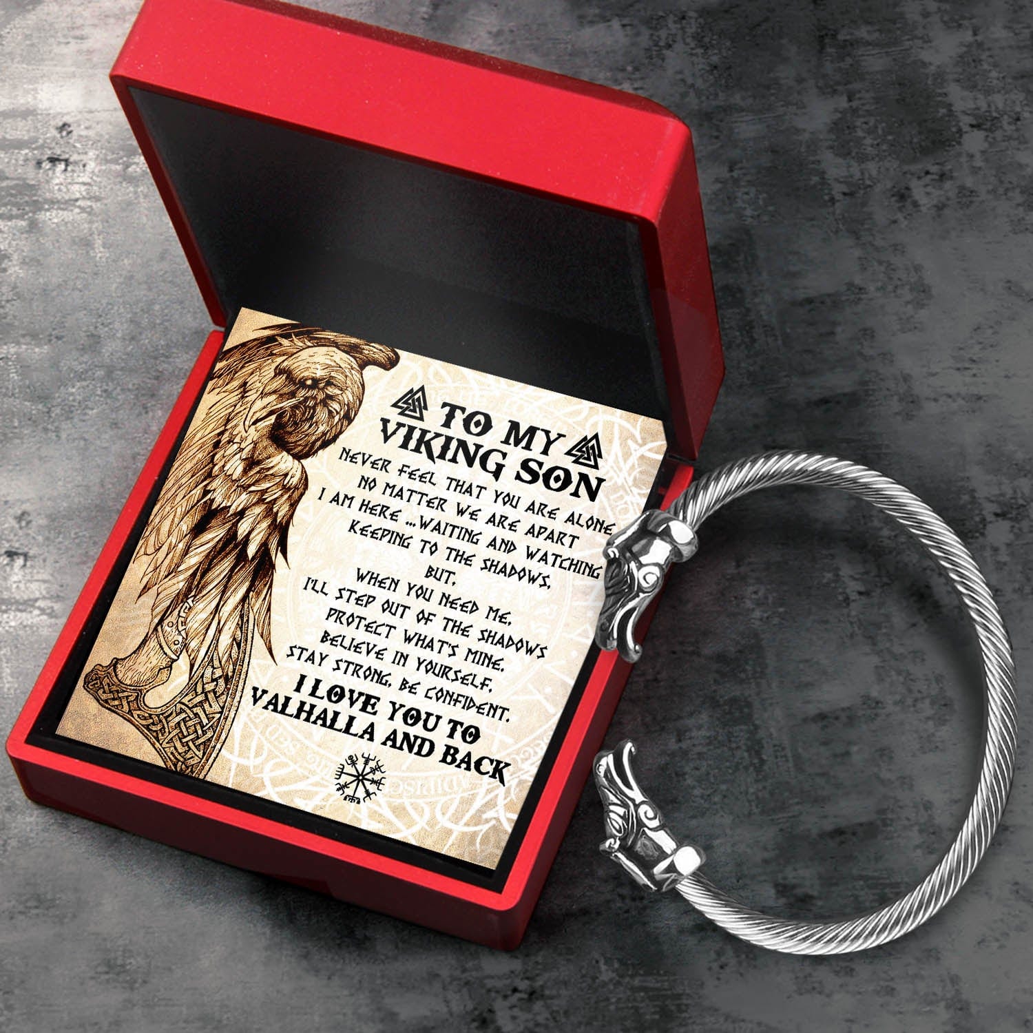 Norse Dragon Bracelet - Viking - To My Son - I Love You To Valhalla And Back - Gbzi16006