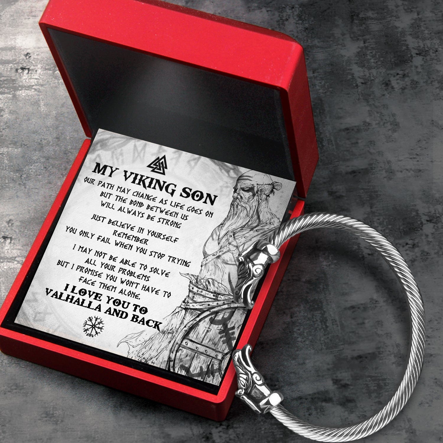 Norse Dragon Bracelet - Viking - To My Son - I Love You To Valhalla And Back - Gbzi16007