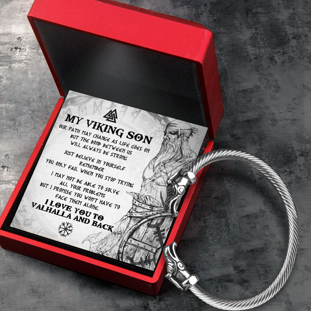 Norse Dragon Bracelet - Viking - To My Son - I Love You To Valhalla And Back - Gbzi16007