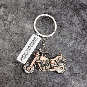 Old-School Motorcycle Keychain - Biker - To My Man - I Love You - Gkej26001