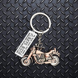 Old-School Motorcycle Keychain - Biker - To My Old Man - I Need You Here With Me - Gkej26006