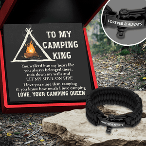 Paracord Rope Bracelet - Camping - To My Camping King - You Walked Into My Heart - Gbxa26018
