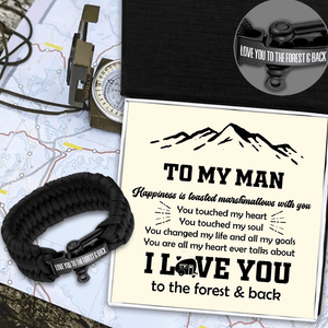 Paracord Rope Bracelet - Camping - To My Man - Love You To The Forest & Back - Gbxa26015